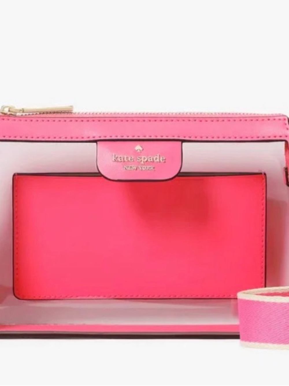 kate spade Clare Hot Pink Clear Crossbody